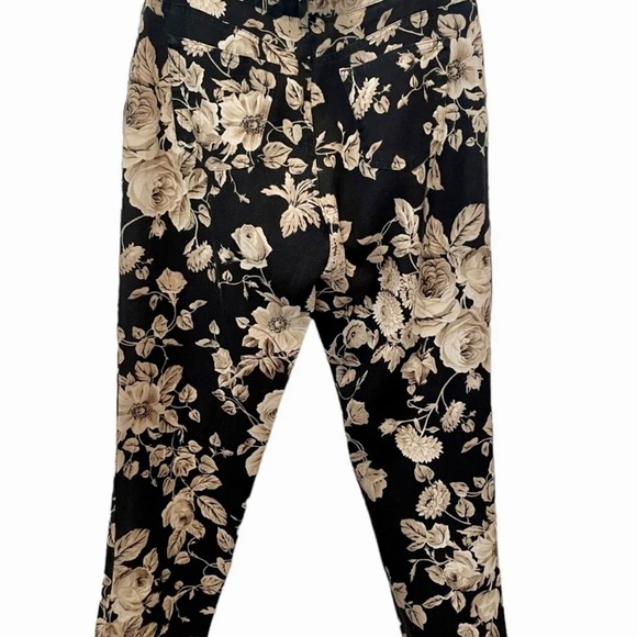 Vintage Lauren Ralph Lauren Linen Pants Womens Size 8P Petite Floral Green Label - Picture 6 of 7